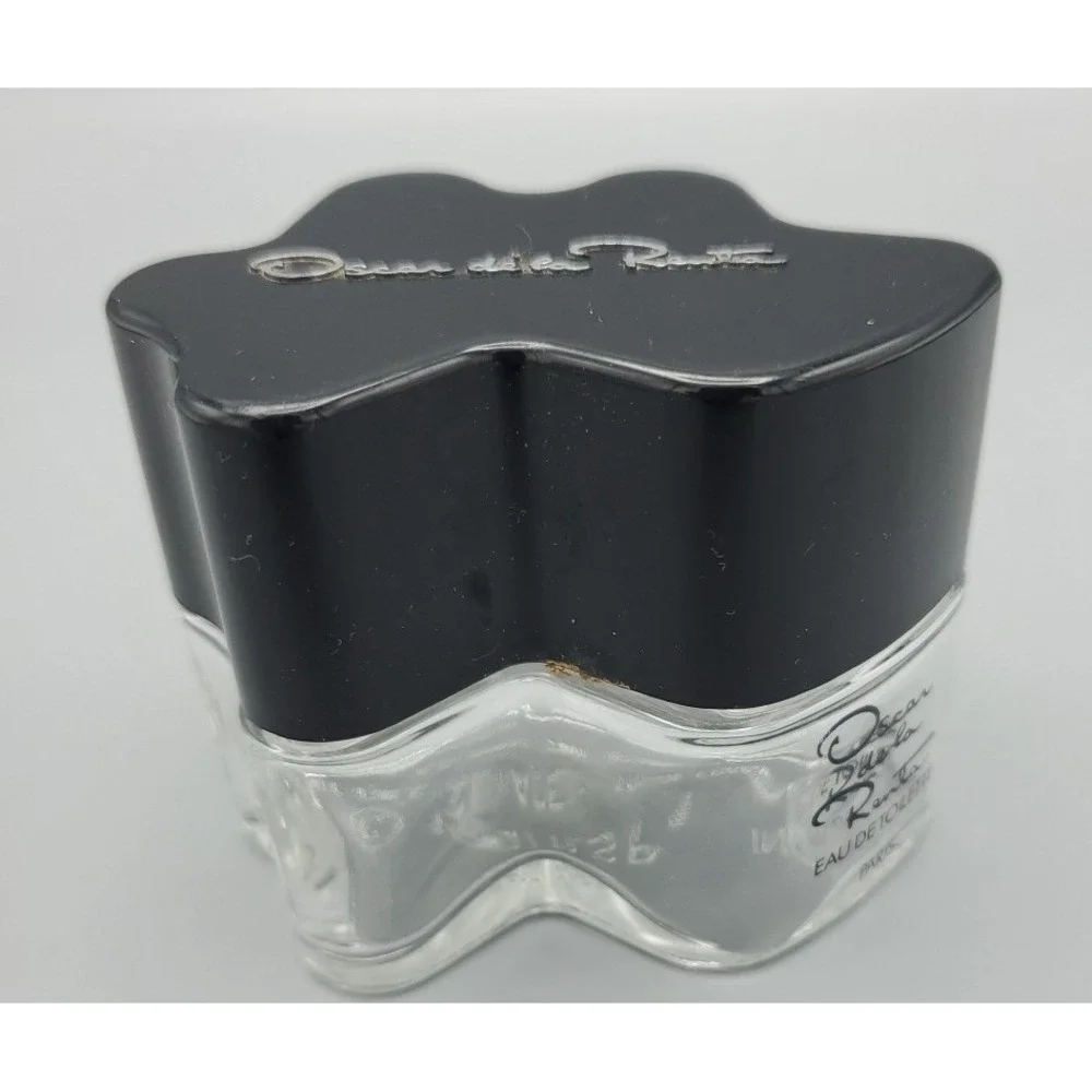 1977 Oscar de la Renta VTG Empty Perfume Bottle 2 oz Eau de‎ Toilette Black Cap